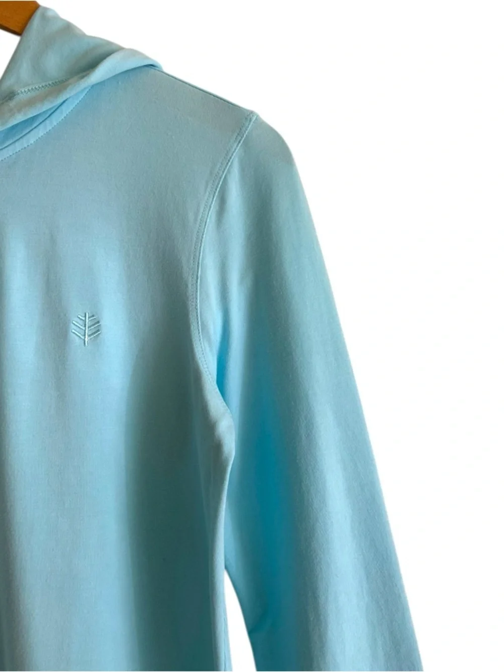 Coolibar Cabana Long Zip Front Hoodie Teal UPF 50+ Sun Protection Top Swim Cover - Picture 6 of 16